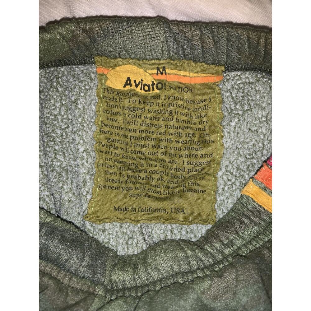 Aviator Nation Sweatpants Unisex Medium Camo Rainbow Striped Made in USA - Picture 3 of 3